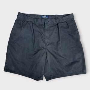 VTG Polo Chino Ralph Lauren‎ Men's Shorts Pleated Size 40 Dark Grey Cotton
